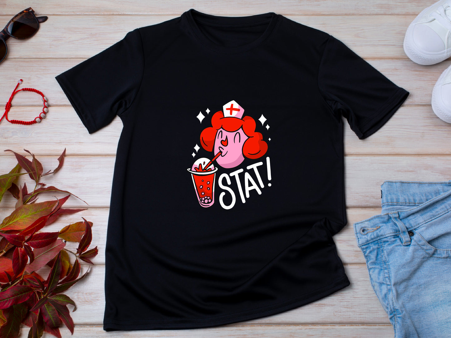 Funny Nurse Shirt, Boba Tea Lover Tee, Bubble Tea Gift T-Shirt for Nurses, Cute Medical Worker Tee, Nursing Life Shirt