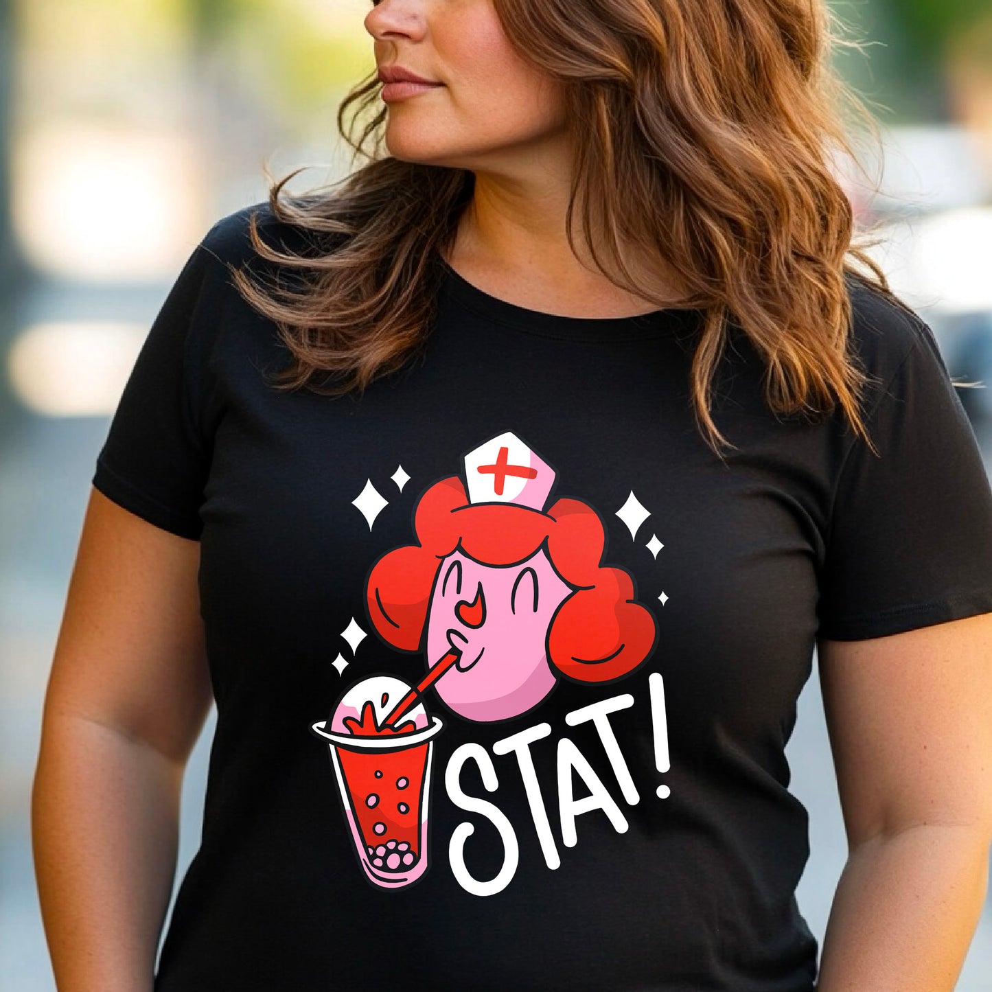 Funny Nurse Shirt, Boba Tea Lover Tee, Bubble Tea Gift T-Shirt for Nurses, Cute Medical Worker Tee, Nursing Life Shirt