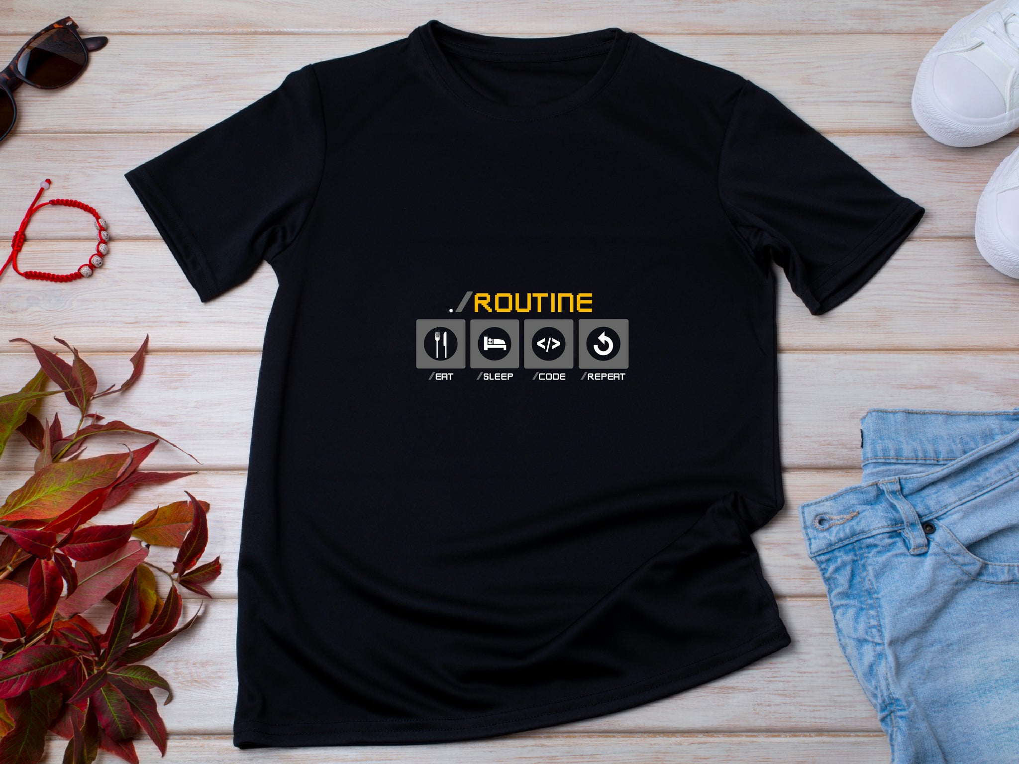 Developer Routine Shirt, Eat Sleep Code Repeat Tee, Funny Programmer T-Shirt, Software Engineer Gift, Coding Unisex Shirt