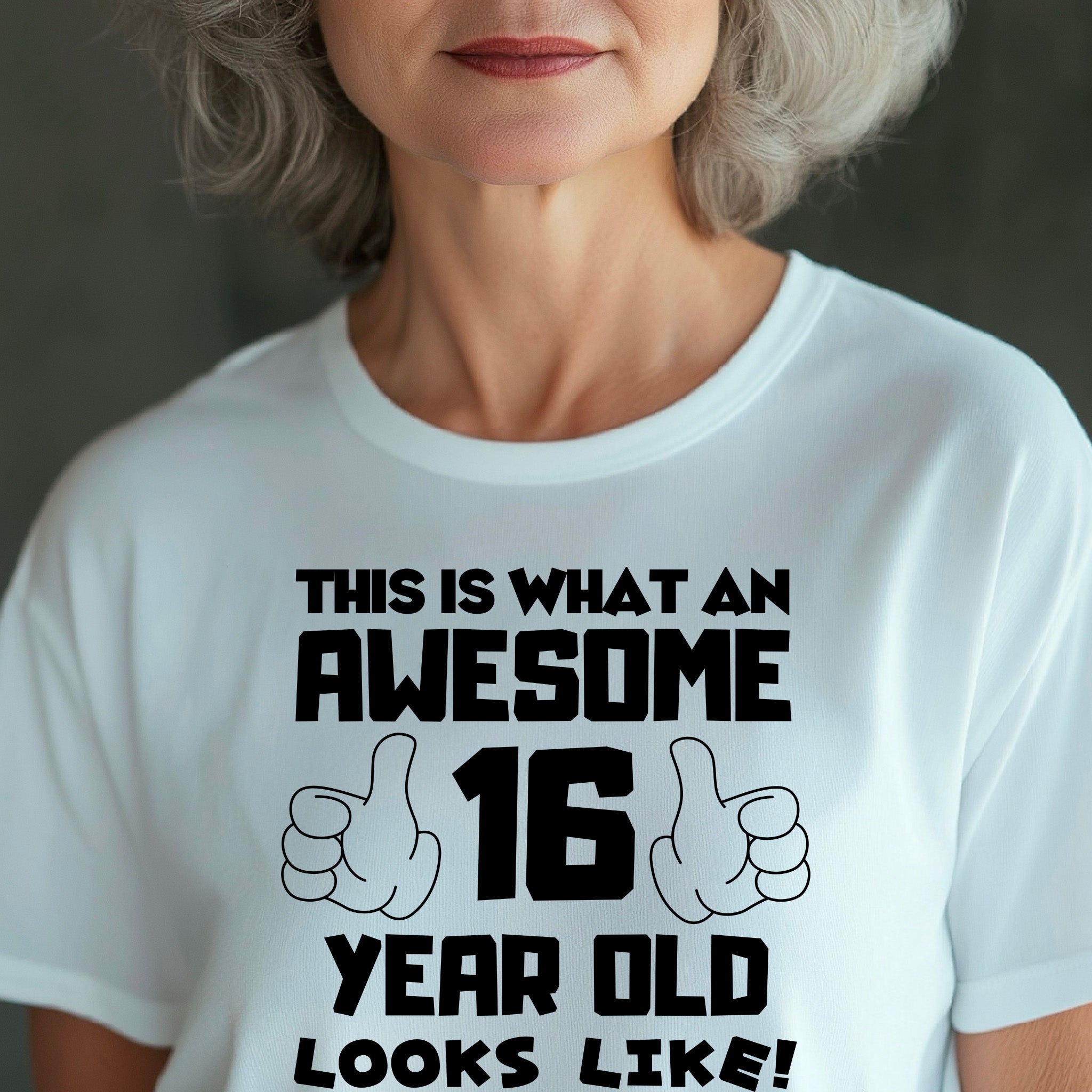 This is What an Awesome 16 Year Old Looks Like – Kids Tee Cotton - Boys Girls Birthday T-Shirt, Perfect Gift