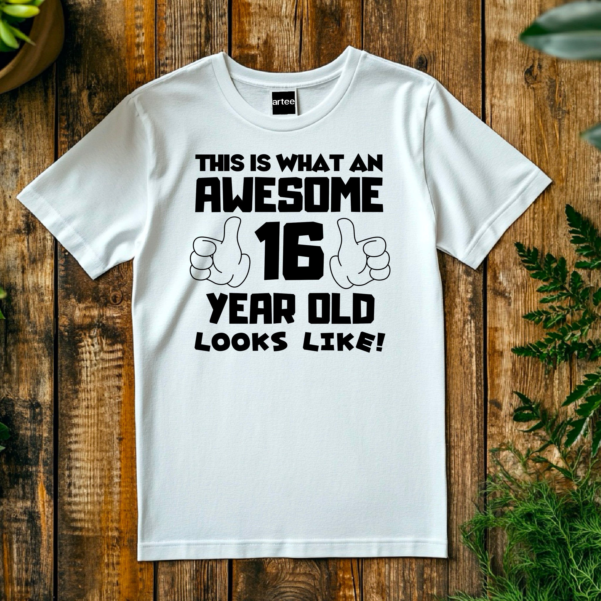 This is What an Awesome 16 Year Old Looks Like – Kids Tee Cotton - Boys Girls Birthday T-Shirt, Perfect Gift