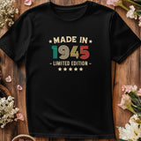 80th Birthday T-Shirt | Vintage 1945 Limited Edition | Funny 80th Gift for Men | Classic 80th Shirt for Him