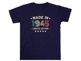 80th Birthday T-Shirt | Vintage 1945 Limited Edition | Funny 80th Gift for Men | Classic 80th Shirt for Him