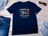 80th Birthday T-Shirt | Vintage 1945 Limited Edition | Funny 80th Gift for Men | Classic 80th Shirt for Him
