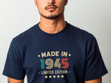 80th Birthday T-Shirt | Vintage 1945 Limited Edition | Funny 80th Gift for Men | Classic 80th Shirt for Him