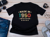 75th Birthday T-Shirt | Vintage 1950 Limited Edition | Funny 75th Gift for Men | Classic 75th Shirt for Him