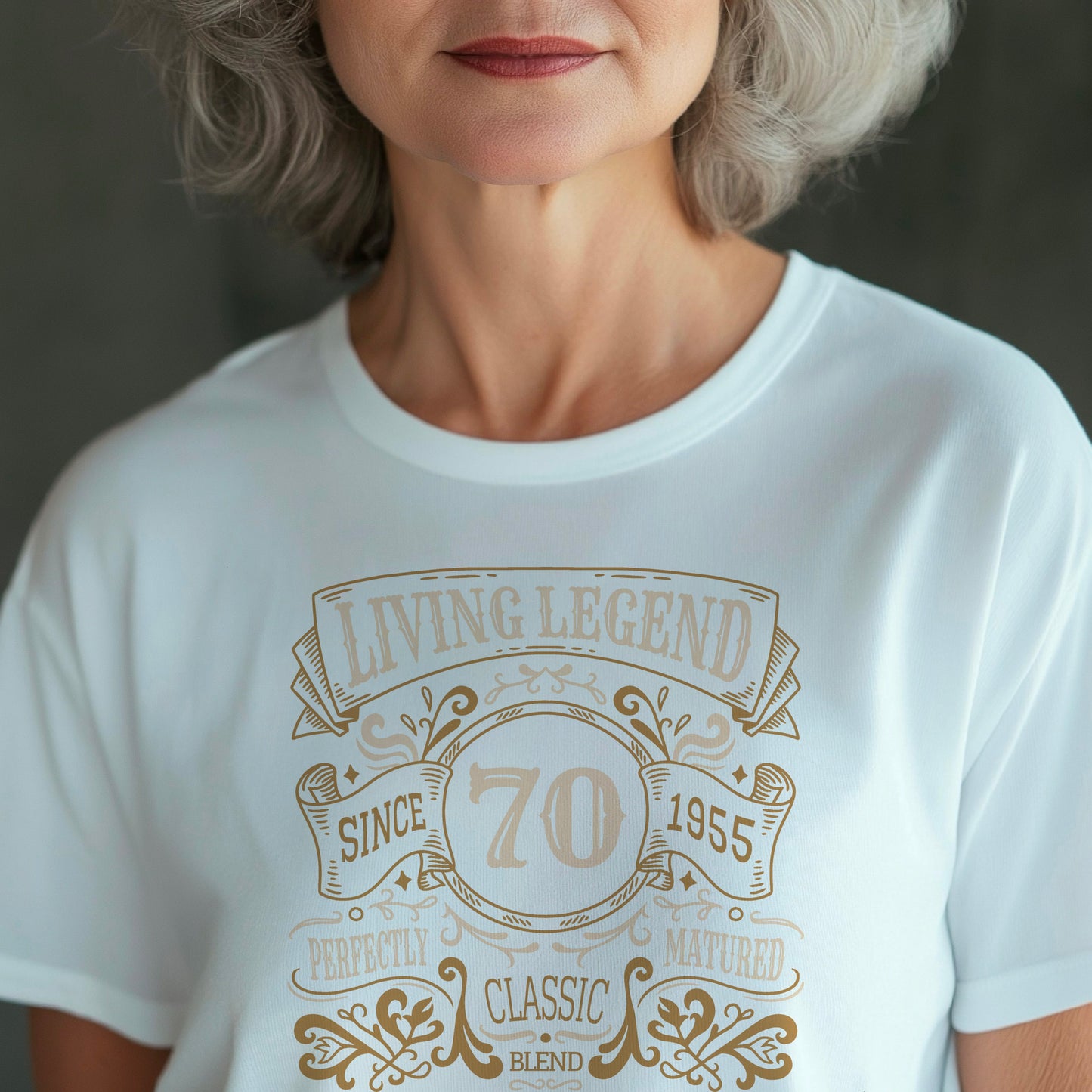 Living Legend 1955 - 70th Birthday T-Shirt, Perfectly Matured Classic Blend, Funny 70th Gift for Dad, 70th Gifts for Men, 70th T-Shirt