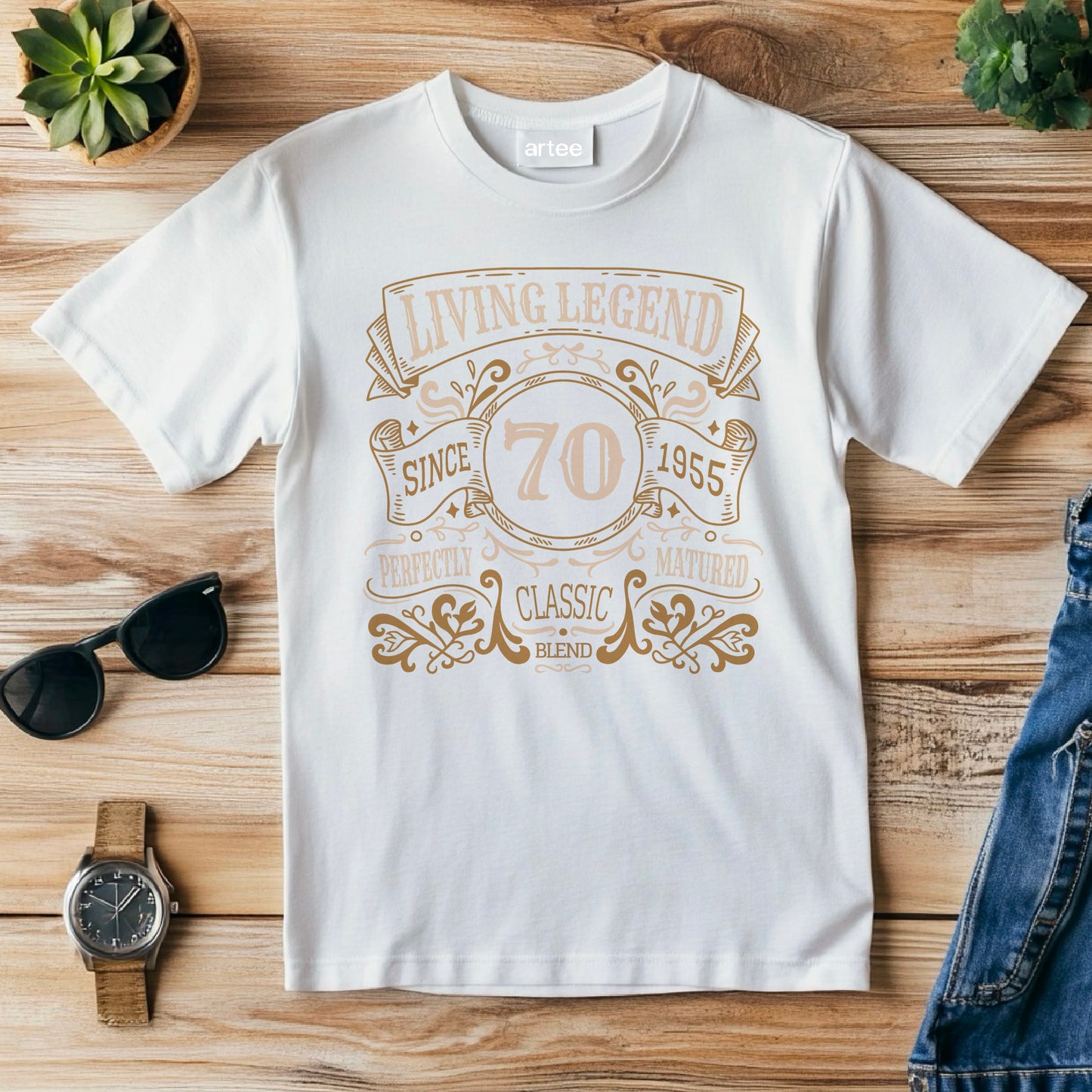 Living Legend 1955 - 70th Birthday T-Shirt, Perfectly Matured Classic Blend, Funny 70th Gift for Dad, 70th Gifts for Men, 70th T-Shirt