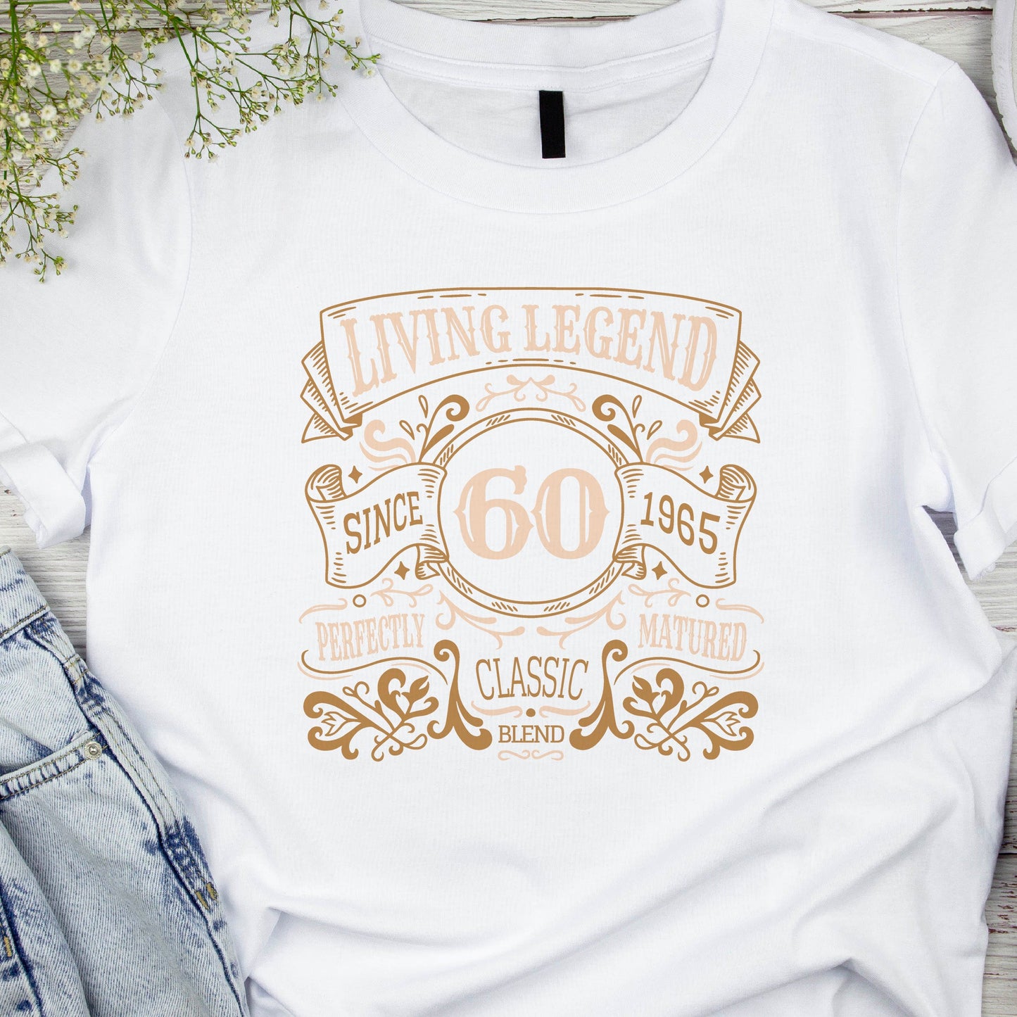 Living Legend 1965 - 60th Birthday T-Shirt, Perfectly Matured Classic Blend, Funny 60th Gift for Dad, 60th Gifts for Men, 60th T-Shirt