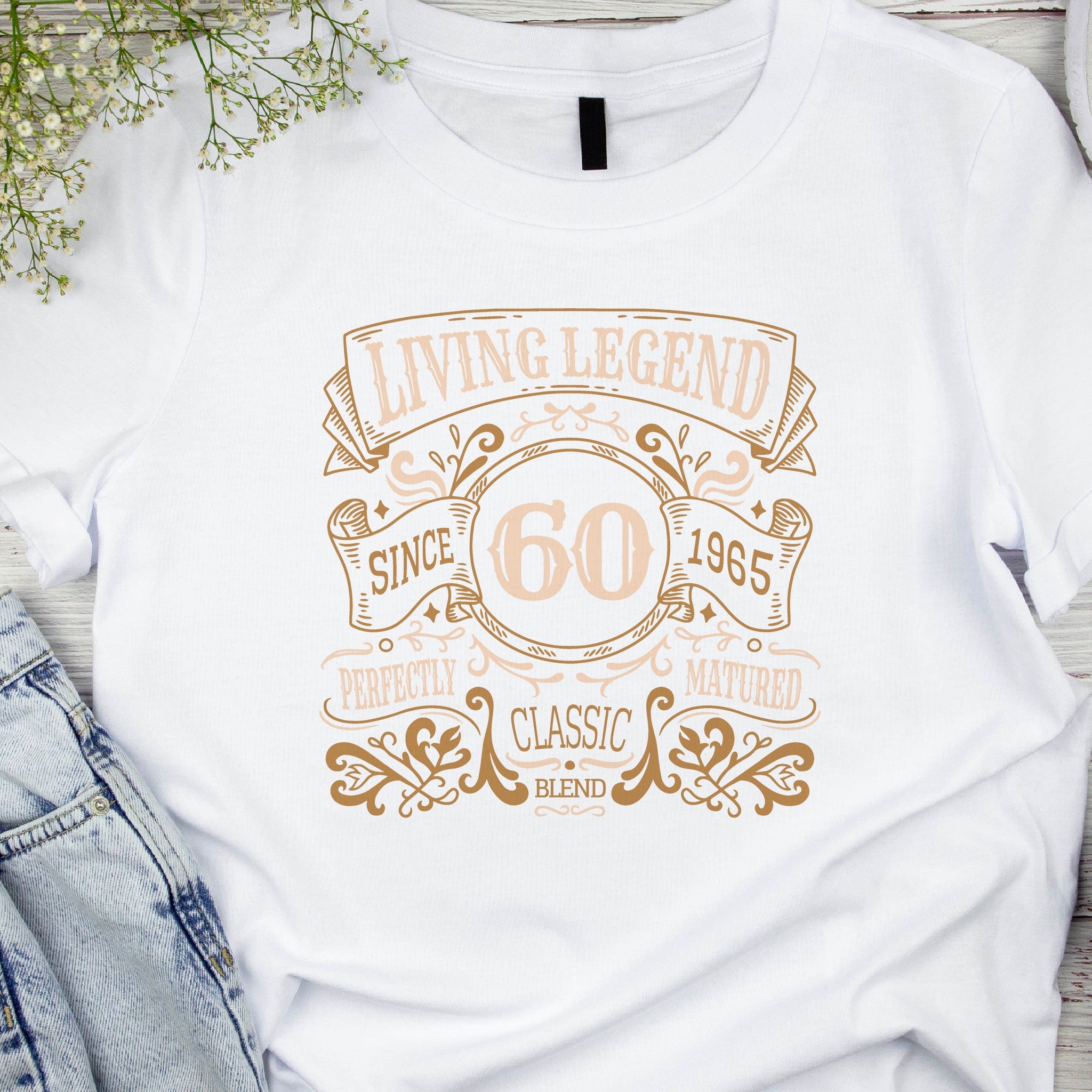 Living Legend 1965 - 60th Birthday T-Shirt, Perfectly Matured Classic Blend, Funny 60th Gift for Dad, 60th Gifts for Men, 60th T-Shirt
