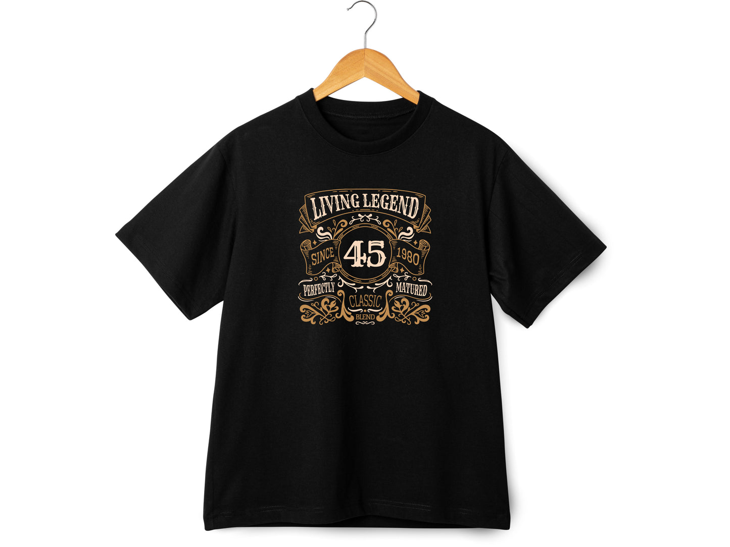 Living Legend 1980 - 45th Birthday T-Shirt, Perfectly Matured Classic Blend, Funny 45th Gift for Dad, 45th Gifts for Men, 45th T-Shirt