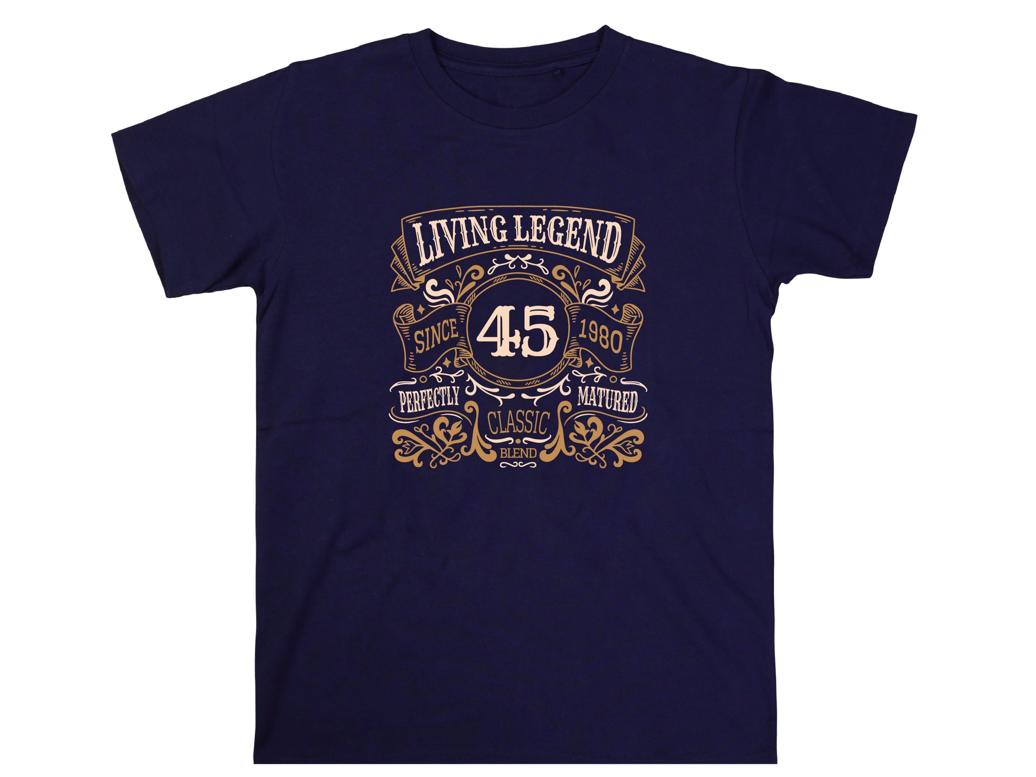 Living Legend 1980 - 45th Birthday T-Shirt, Perfectly Matured Classic Blend, Funny 45th Gift for Dad, 45th Gifts for Men, 45th T-Shirt