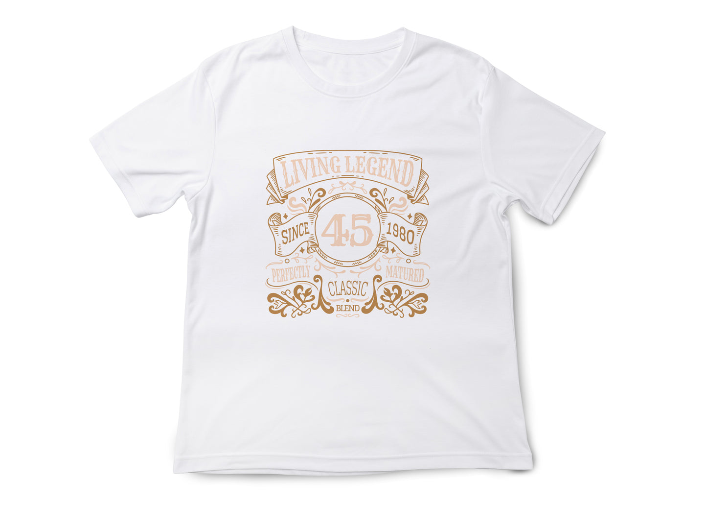 Living Legend 1980 - 45th Birthday T-Shirt, Perfectly Matured Classic Blend, Funny 45th Gift for Dad, 45th Gifts for Men, 45th T-Shirt