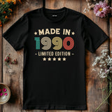 35th Birthday T-Shirt | Vintage 1990 Limited Edition | Funny 35th Gift for Men | Classic 35th Shirt for Him