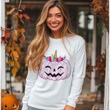 Pink Unicorn Pumpkin Graphic Organic Cotton Sweatshirt