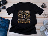 2007 18th Birthday T-Shirt, Living Legend, Perfectly Matured Classic Blend, Funny 18th Gift for Him, 18th Gifts for Men