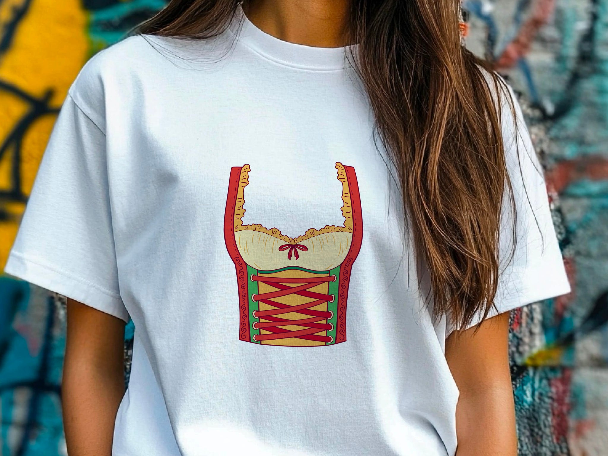 Oktoberfest Woman Costume T-Shirt, Bavarian Dirndl Style Tee, German Beer Festival Shirt, Funny Prost Shirt, Munich Party Outfit