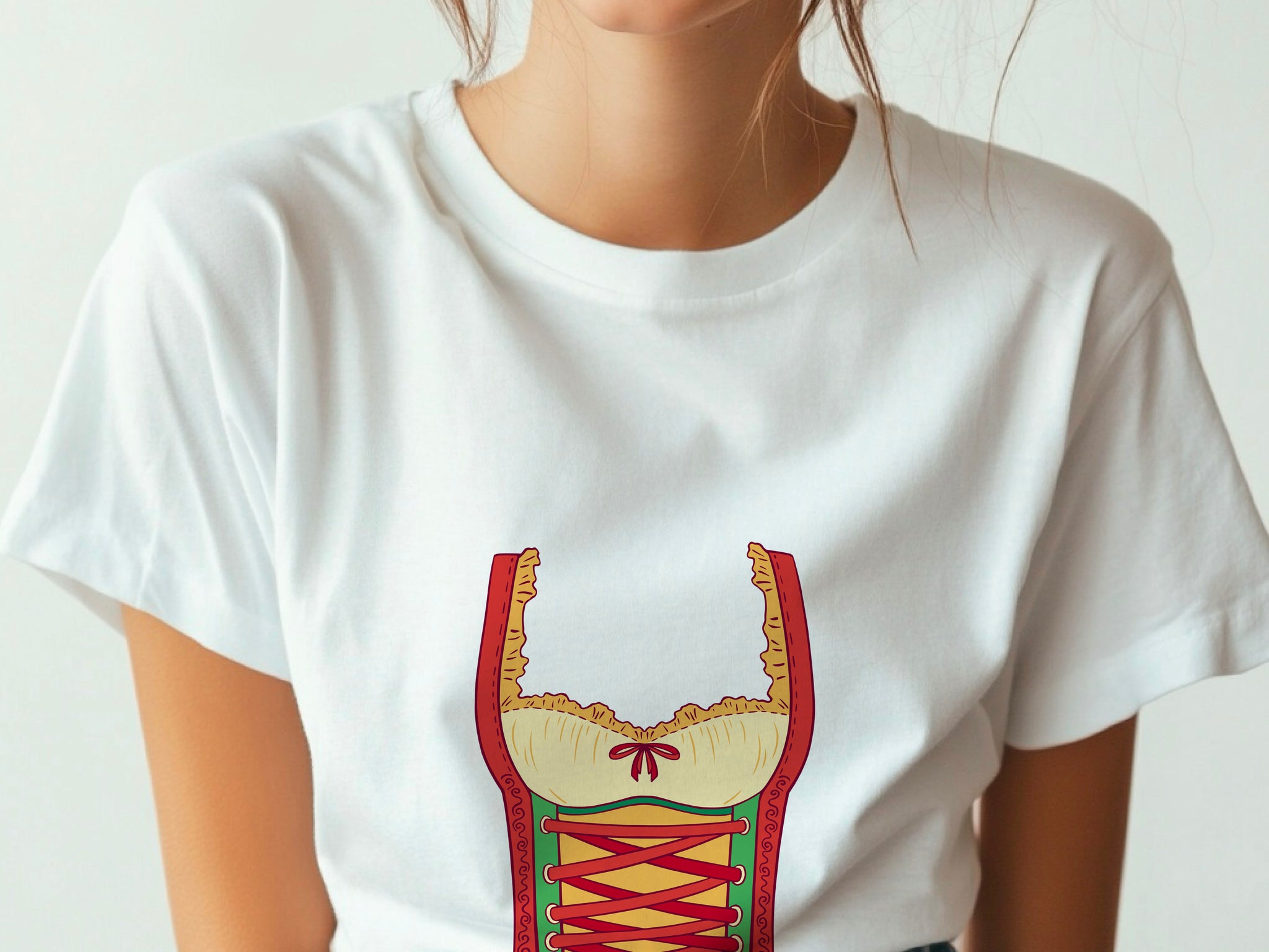 Oktoberfest Woman Costume T-Shirt, Bavarian Dirndl Style Tee, German Beer Festival Shirt, Funny Prost Shirt, Munich Party Outfit