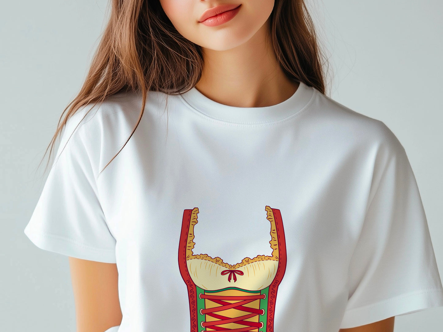 Oktoberfest Woman Costume T-Shirt, Bavarian Dirndl Style Tee, German Beer Festival Shirt, Funny Prost Shirt, Munich Party Outfit