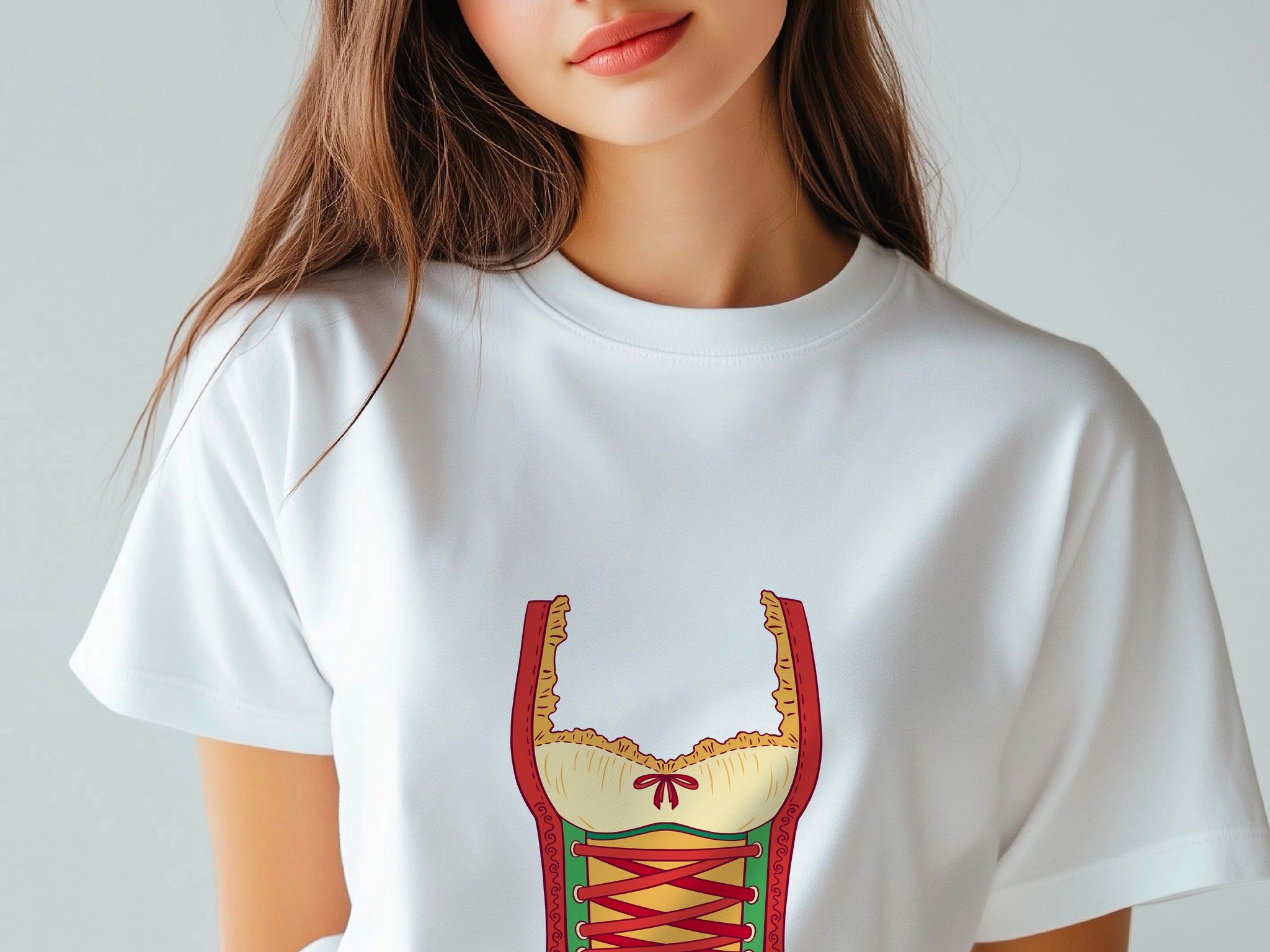 Oktoberfest Woman Costume T-Shirt, Bavarian Dirndl Style Tee, German Beer Festival Shirt, Funny Prost Shirt, Munich Party Outfit