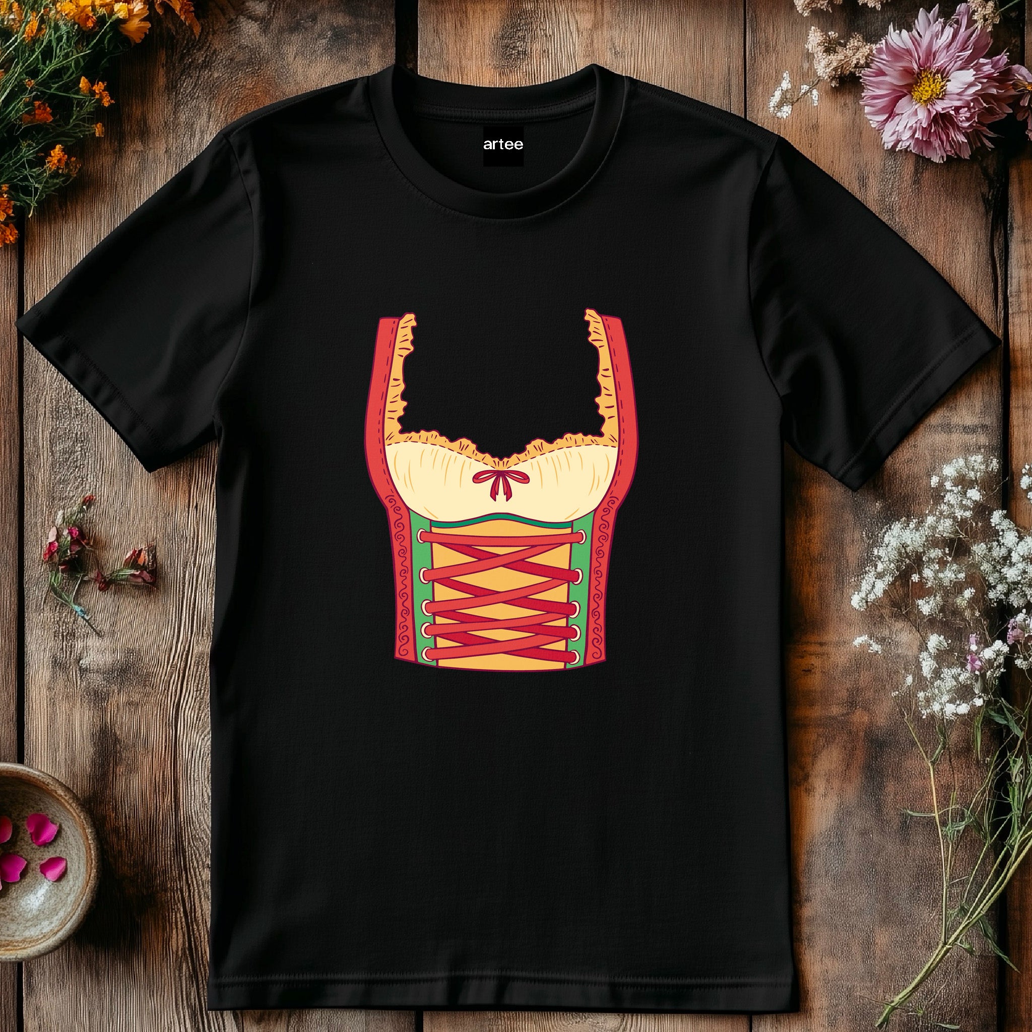 Oktoberfest Woman Costume T-Shirt, Bavarian Dirndl Style Tee, German Beer Festival Shirt, Funny Prost Shirt, Munich Party Outfit