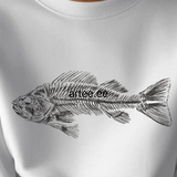 Skeleton Fish Halloween Graphic Organic Cotton T-Shirt