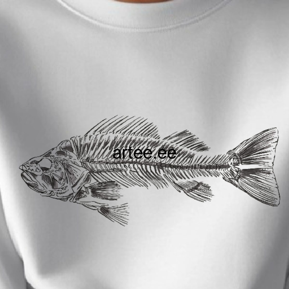 Skeleton Fish Halloween Graphic Organic Cotton T-Shirt