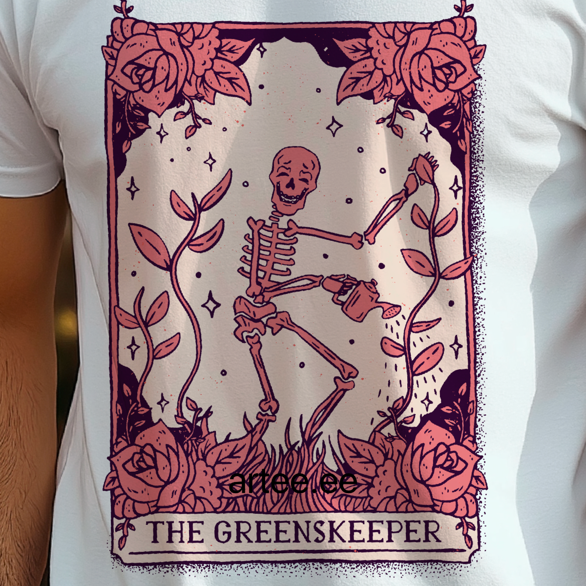The Greenskeeper Skeleton Halloween Graphic Organic Cotton T-Shirt
