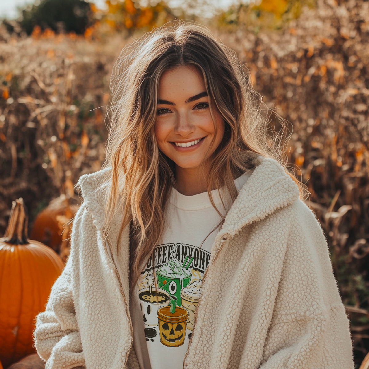 Coffee Anyone? Halloween-Themed Organic Cotton T-Shirt