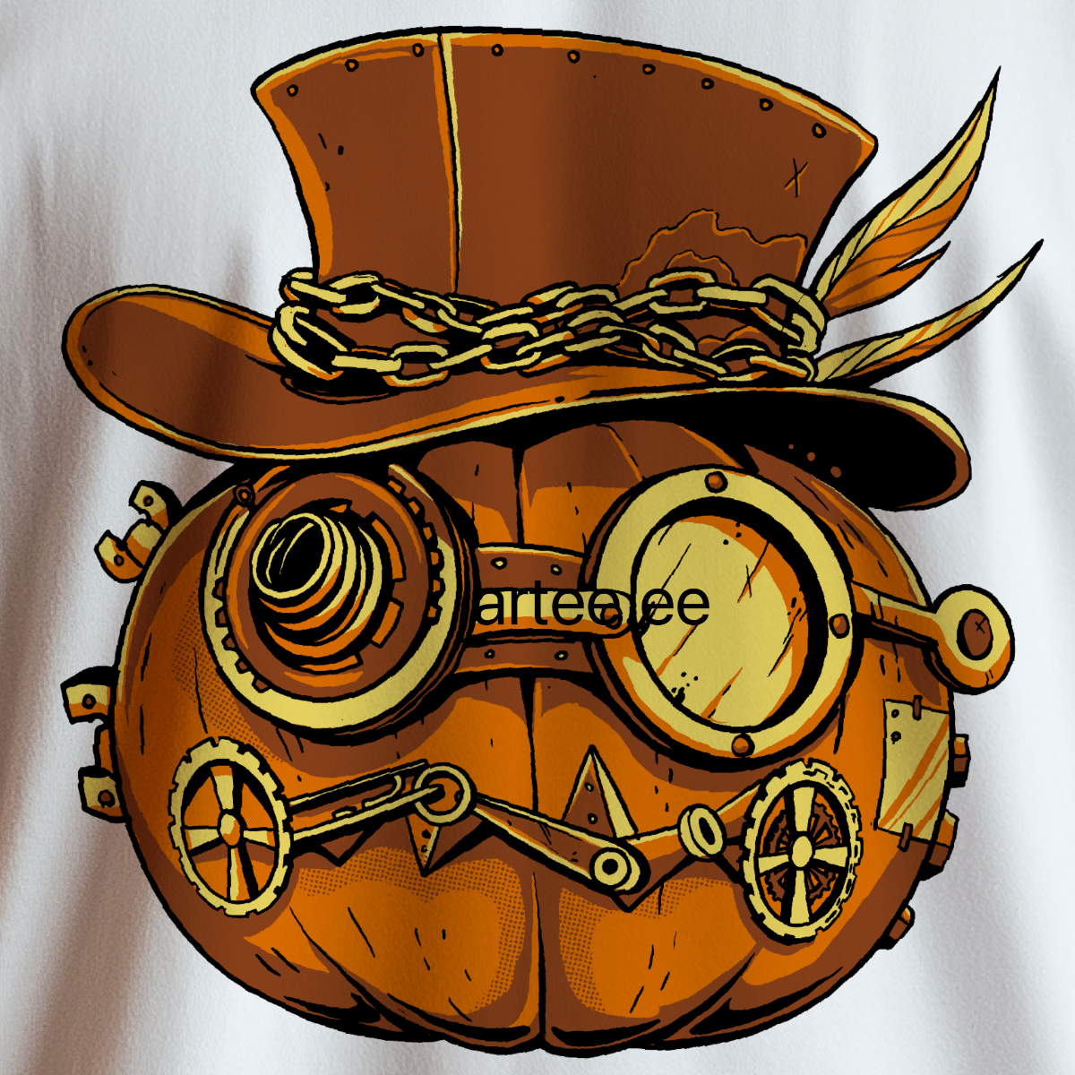 Steampunk Pumpkin Halloween Organic Cotton T-Shirt
