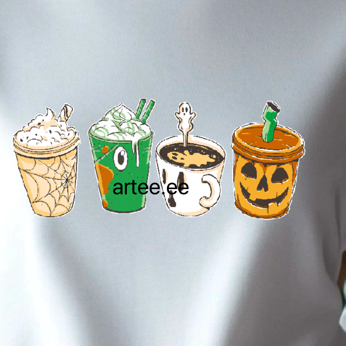 Four Spooky Coffees Halloween-Themed Organic Cotton Sweatshirt