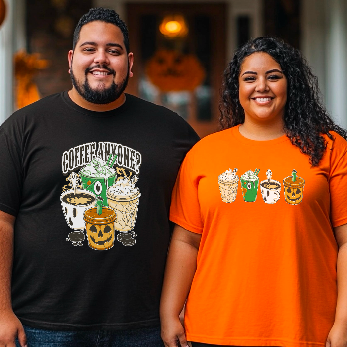 Coffee Anyone? Halloween-Themed Organic Cotton T-Shirt