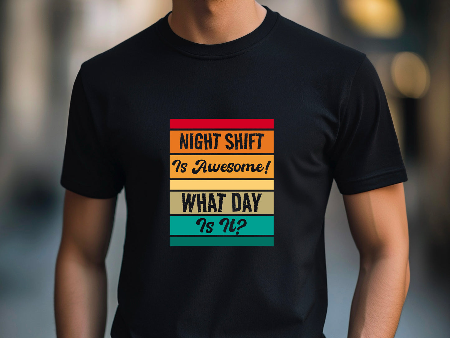 Funny Night Shift Shirt – What Day Is It? – Night Shift Is Awesome – Gift for Nurses, EMT, Doctors, RN, ICU Staff – Tired Worker Tee