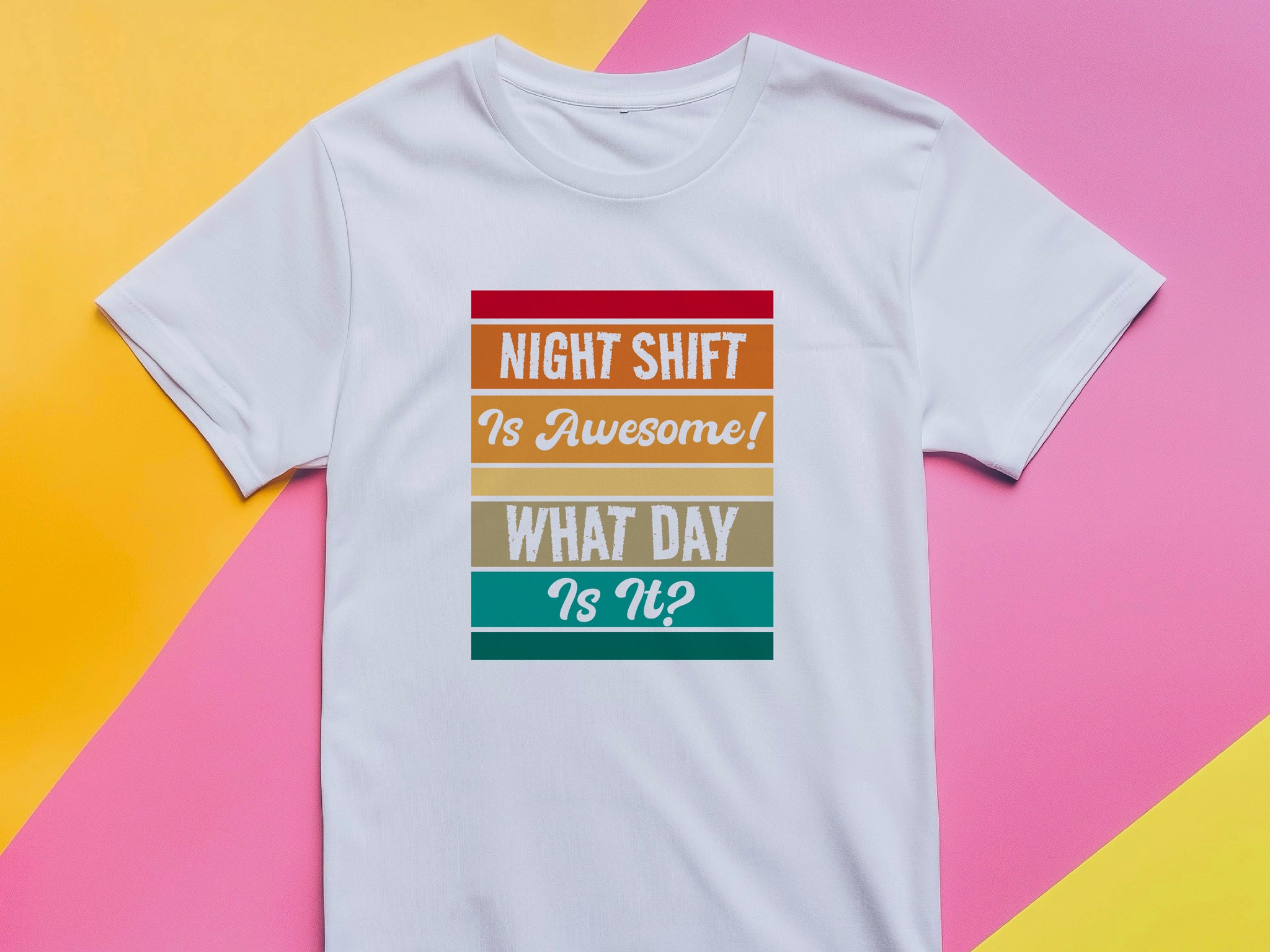Funny Night Shift Shirt – What Day Is It? – Night Shift Is Awesome – Gift for Nurses, EMT, Doctors, RN, ICU Staff – Tired Worker Tee