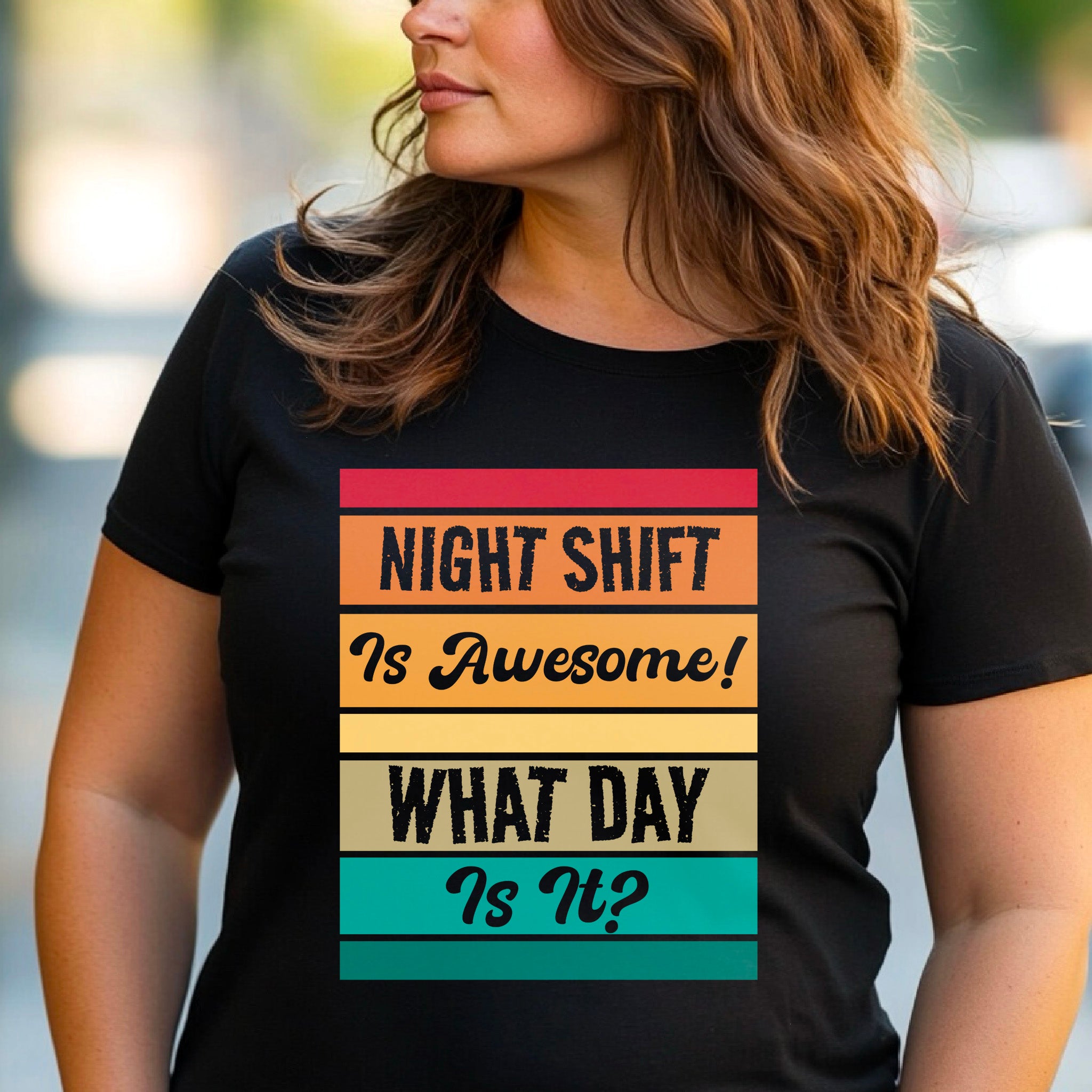 Funny Night Shift Shirt – What Day Is It? – Night Shift Is Awesome – Gift for Nurses, EMT, Doctors, RN, ICU Staff – Tired Worker Tee