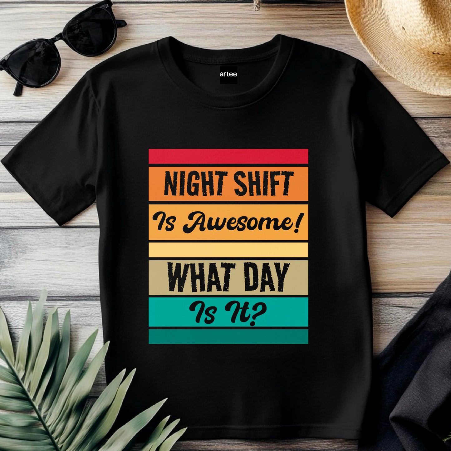 Funny Night Shift Shirt – What Day Is It? – Night Shift Is Awesome – Gift for Nurses, EMT, Doctors, RN, ICU Staff – Tired Worker Tee