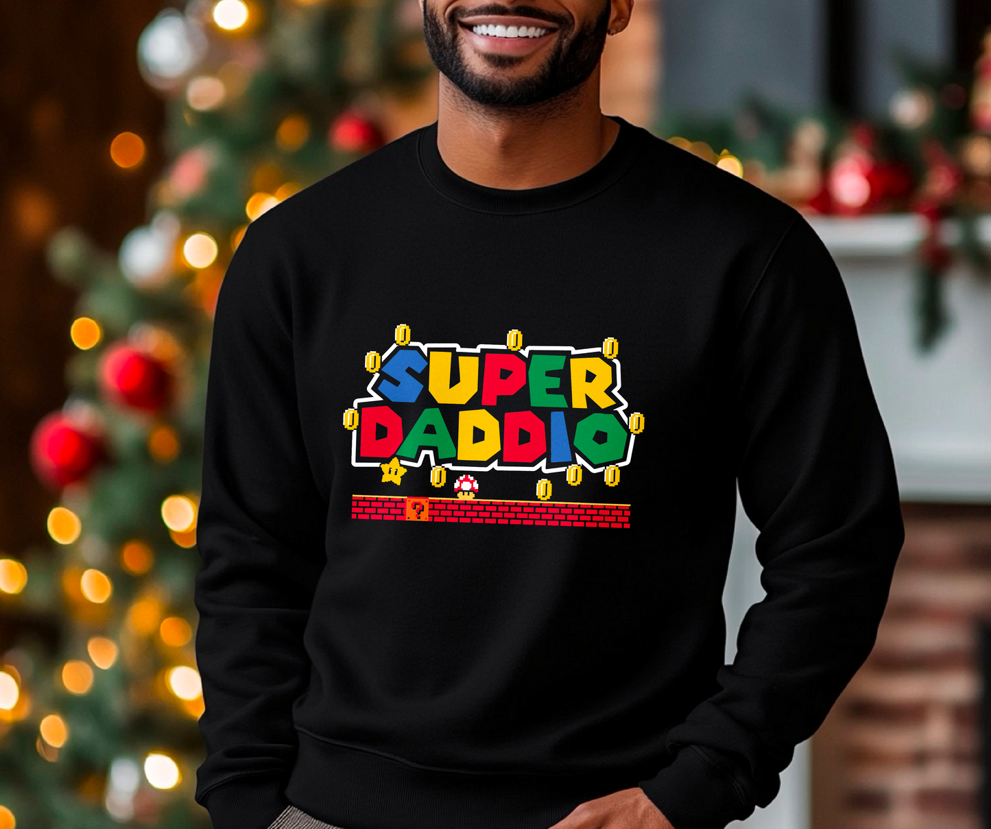 Super Daddio Retro Gaming Graphic Organic Cotton Sweatshirt