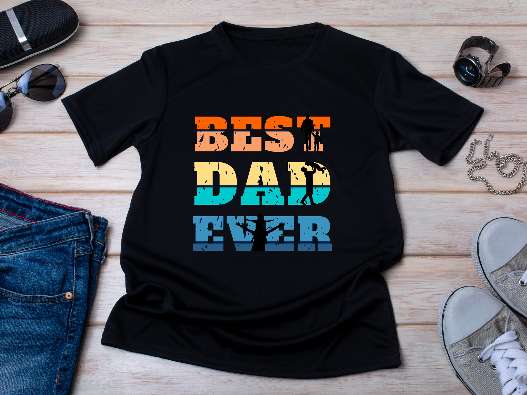 Best Dad Ever T-Shirt – Fathers Day Gift for Dad – Cool Dad Shirt – Mens Gift from Kids – Funny Father’s Day Tee – Gift for Him