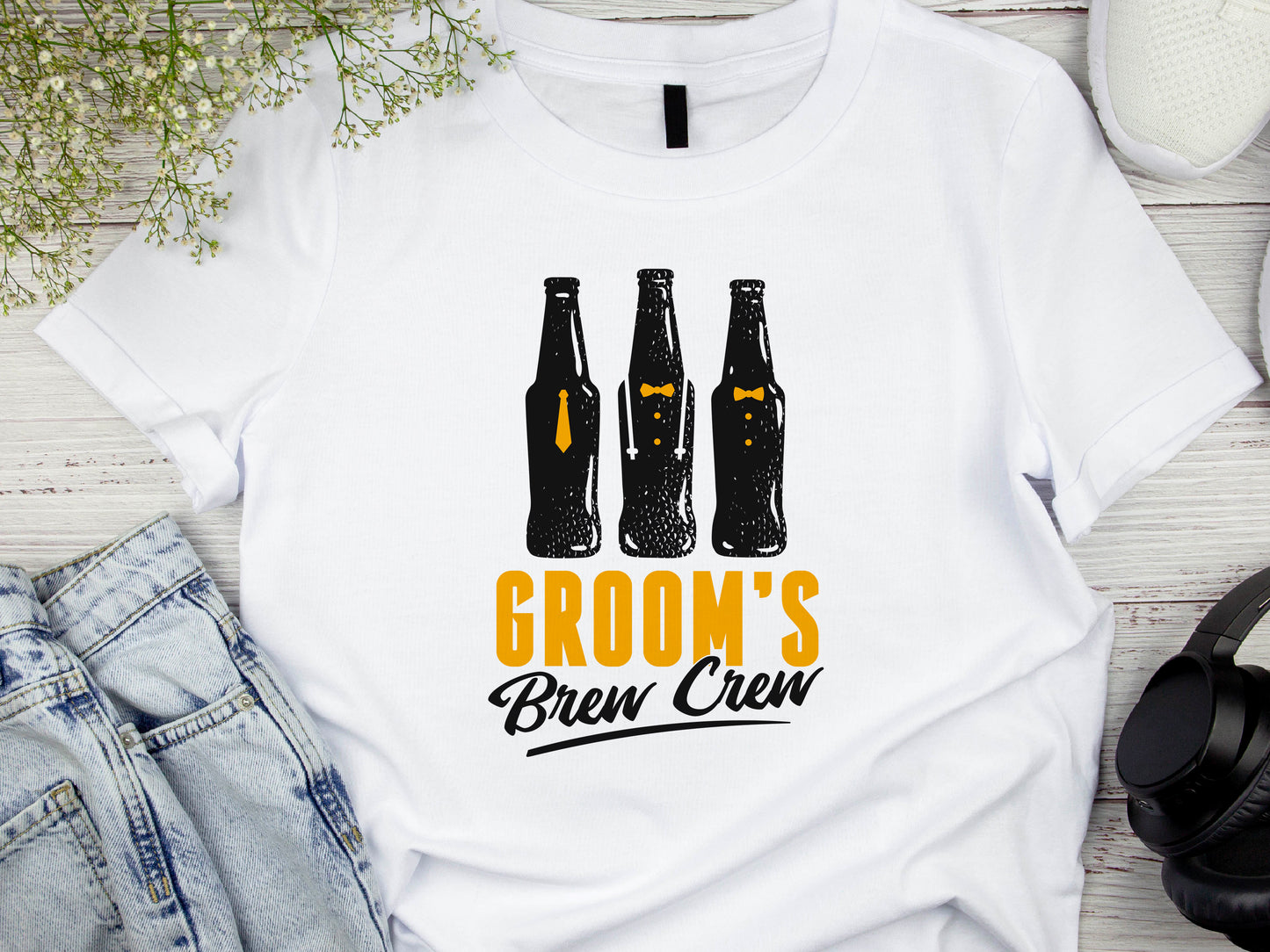 Brew Groom Crew T-Shirt – Stag Party Beer Shirt – Funny Bachelor Party Tee