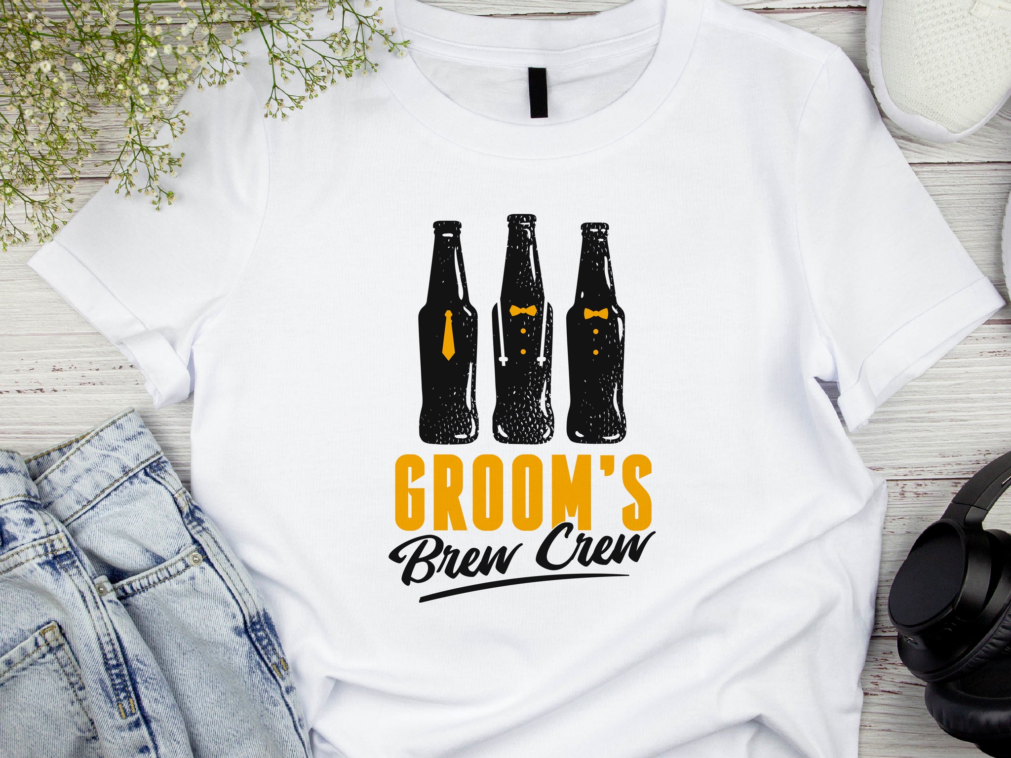 Brew Groom Crew T-Shirt – Stag Party Beer Shirt – Funny Bachelor Party Tee