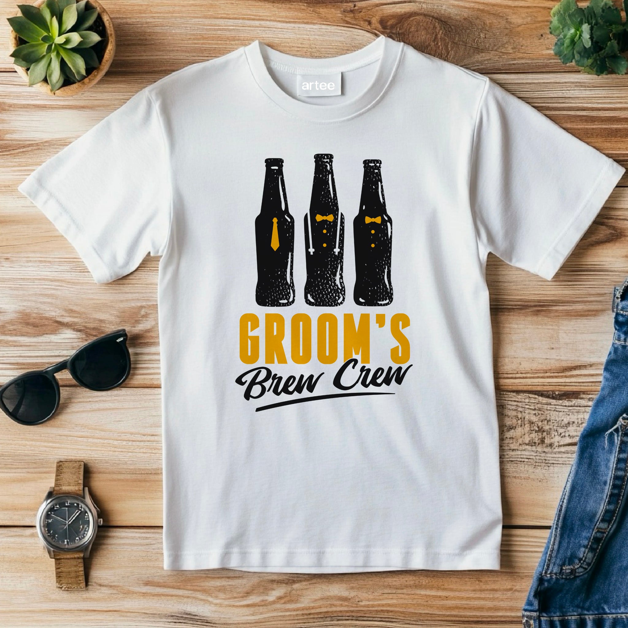 Brew Groom Crew T-Shirt – Stag Party Beer Shirt – Funny Bachelor Party Tee