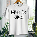 Brewed for Chaos T-Shirt – Funny Wedding Party Shirt – Bachelor Bachelorette Party Tee – Beer Theme Wedding Outfit