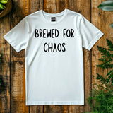 Brewed for Chaos T-Shirt – Funny Wedding Party Shirt – Bachelor Bachelorette Party Tee – Beer Theme Wedding Outfit