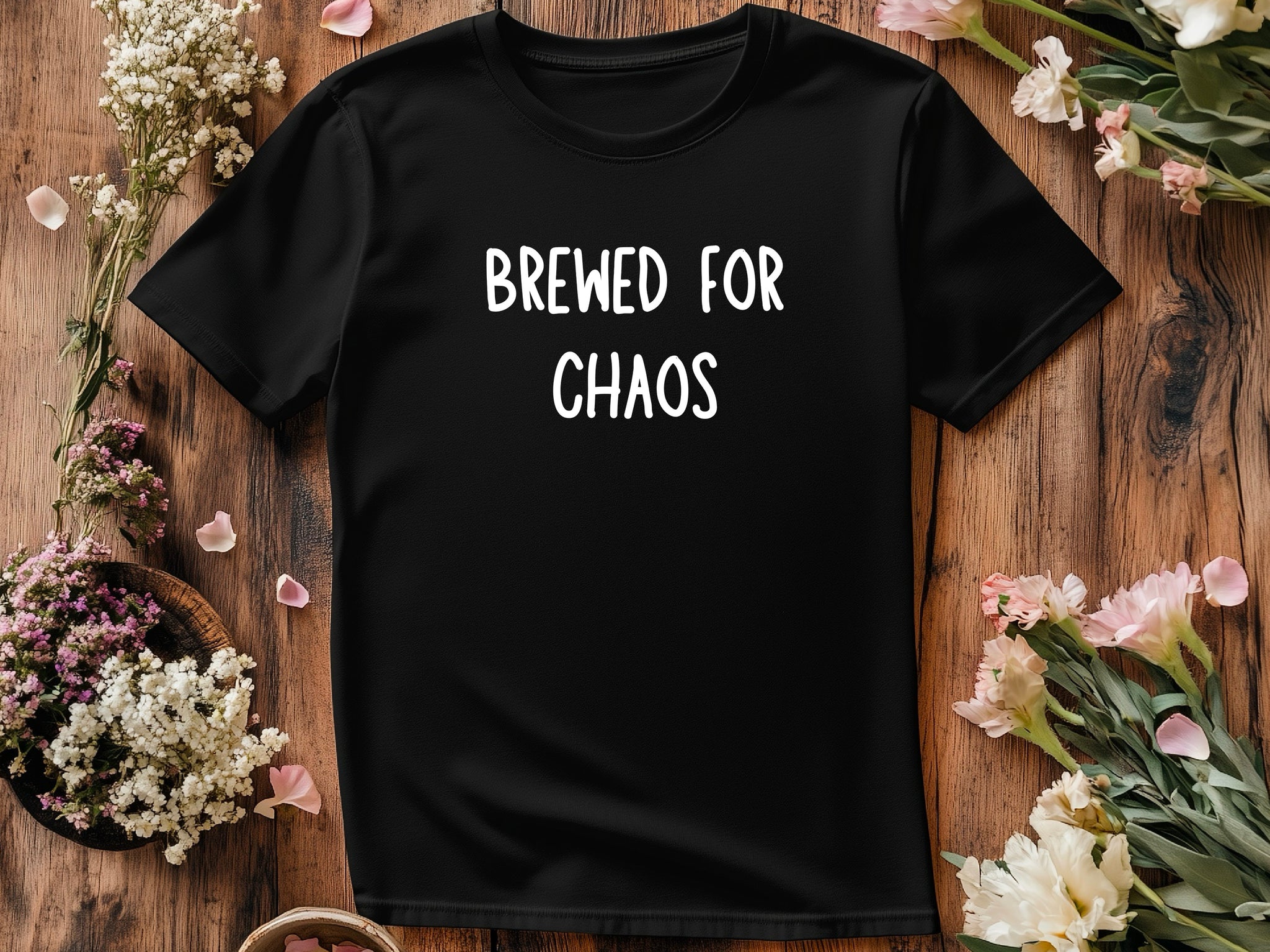 Brewed for Chaos T-Shirt – Funny Wedding Party Shirt – Bachelor Bachelorette Party Tee – Beer Theme Wedding Outfit