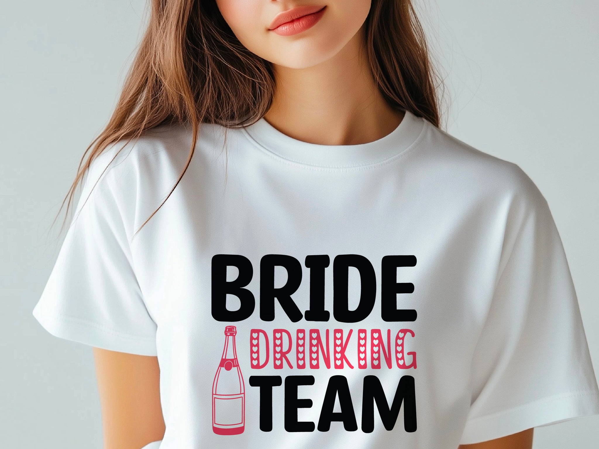 Bride Drinking Team Shirt – Bachelorette Party Tee – Rosé All Day T-Shirt – Bridal Shower Outfit – Bridesmaid Matching Shirt