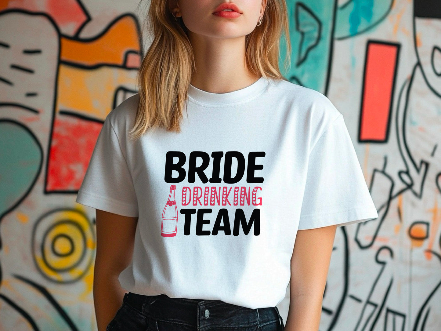 Bride Drinking Team Shirt – Bachelorette Party Tee – Rosé All Day T-Shirt – Bridal Shower Outfit – Bridesmaid Matching Shirt