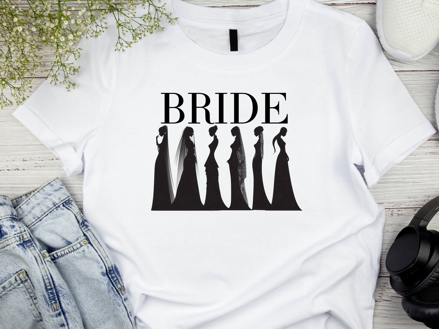 Bride Fashion T-Shirt – Wedding Day Tee – Stylish Bride Shirt – Bridal Shower Gift – Engagement Outfit – Bachelorette Top