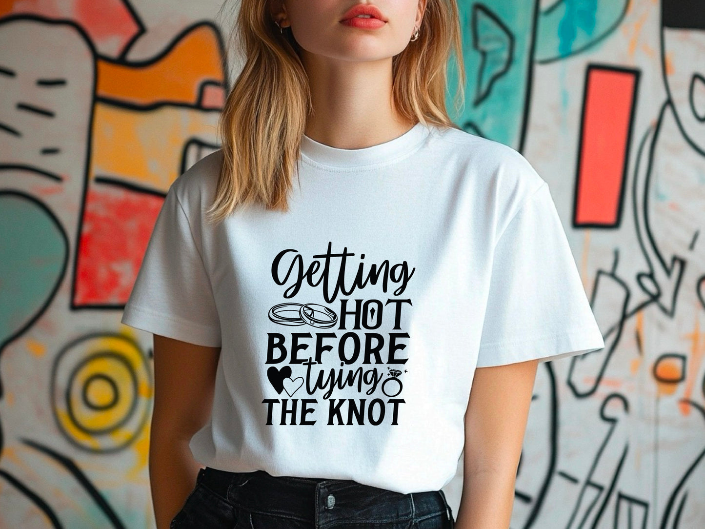 Bride Getting Hot Before Tying the Knot T-Shirt – Funny Bachelorette Party Tee – Bride Workout Shirt – Wedding Gym Outfit