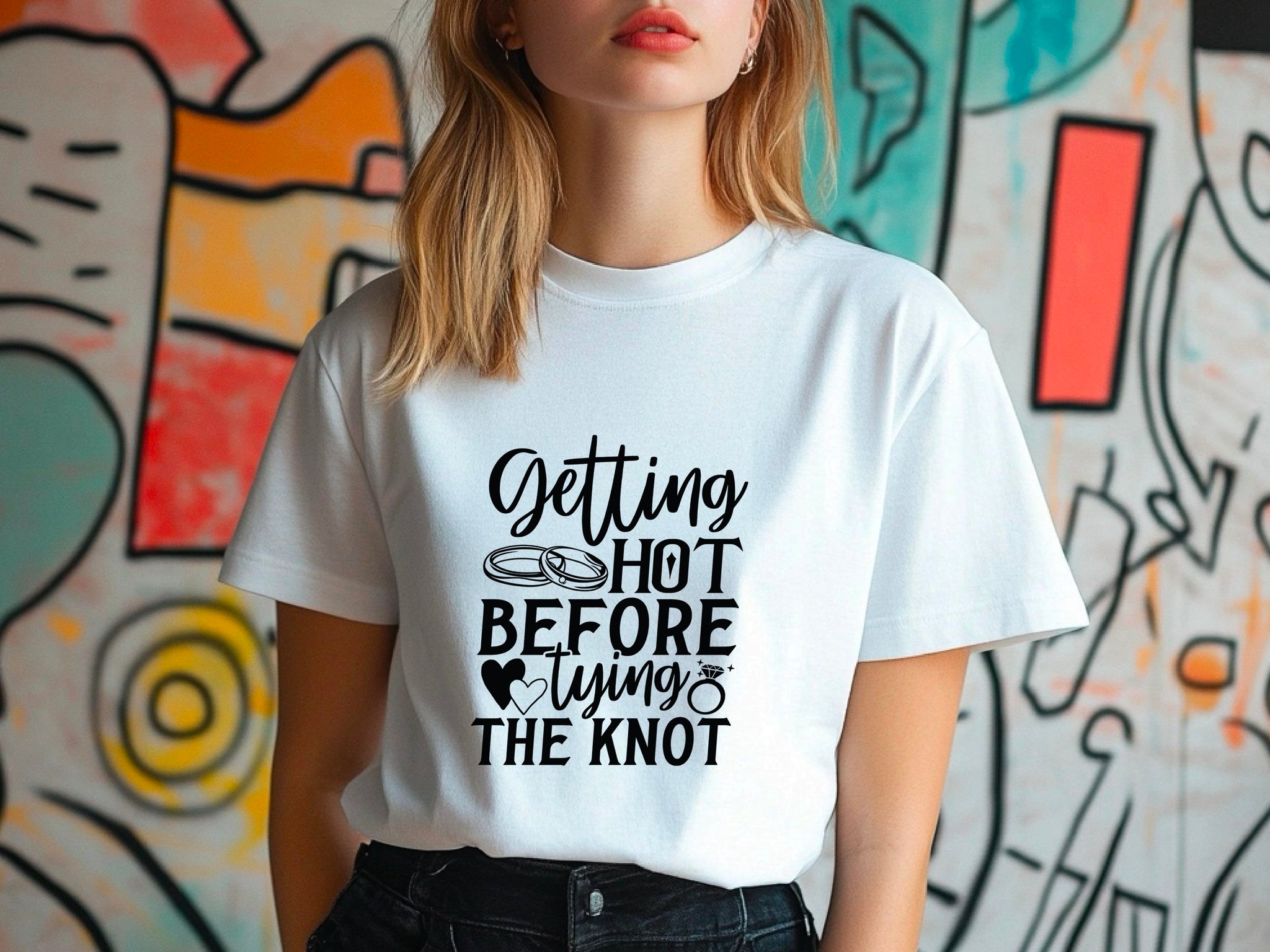 Bride Getting Hot Before Tying the Knot T-Shirt – Funny Bachelorette Party Tee – Bride Workout Shirt – Wedding Gym Outfit