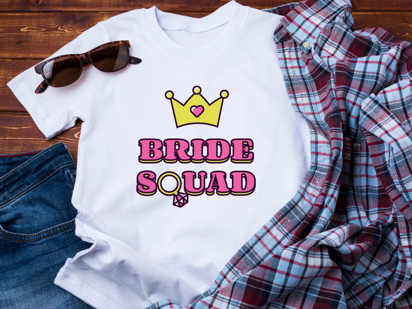 Bride Squad Shirt – Bachelorette Party T-Shirt – Bridesmaid Matching Tee – Bridal Shower Outfit – Team Bride Wedding Shirt